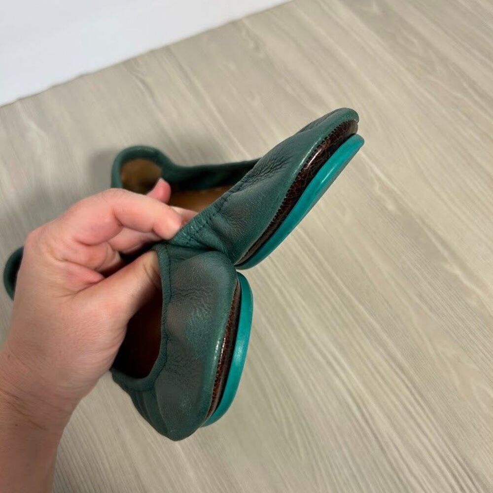 Tieks Ballet Flats Pacific Green Size 8 Leather Slip On Foldable Travel - Picture 5 of 7